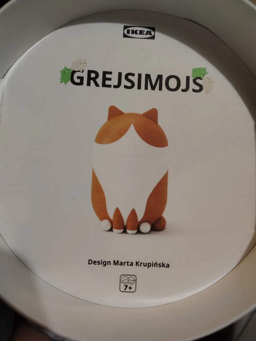 GREJSIMOJS Orange and White Decorative Figurine